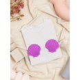 thumbnail image 3 of Purple Mermaid Shells As A Bra Graphic Women White T-Shirt, Female Medium, 3 of 4