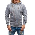 thumbnail image 2 of LYXSSBYX Mens Shirts Long Sleeve Men's Autumn Long Sleeve Zipper Hooded Sweatshirt Outwear Tops Blouse GY/XL, 2 of 7