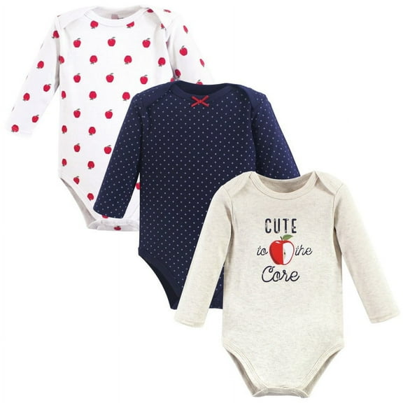 Hudson Baby Cotton Long-Sleeve Bodysuits, 3-Pack, Newborn- 24 Months