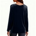 thumbnail image 5 of Huankd Velvet Tops for Women Long Sleeve V Neck Loose Fit Casual Dressy Blouses Fall Winter 2025 Soft Velour Shirts Navy S, 5 of 7