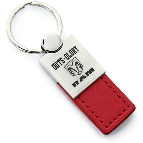 Dodge Ram Guts-Glory Keychain & Keyring - Duo Premium Red Leather
