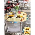 thumbnail image 5 of Outdoor Tablecloth with Umbrella Hole for Patio/Picnic/Party/Camping, Yellow Truck Waterproof Table Cloth Round Cover Washable, Stars Blue Checkered Modern Farmhouse Art (Dia 54"), 5 of 8
