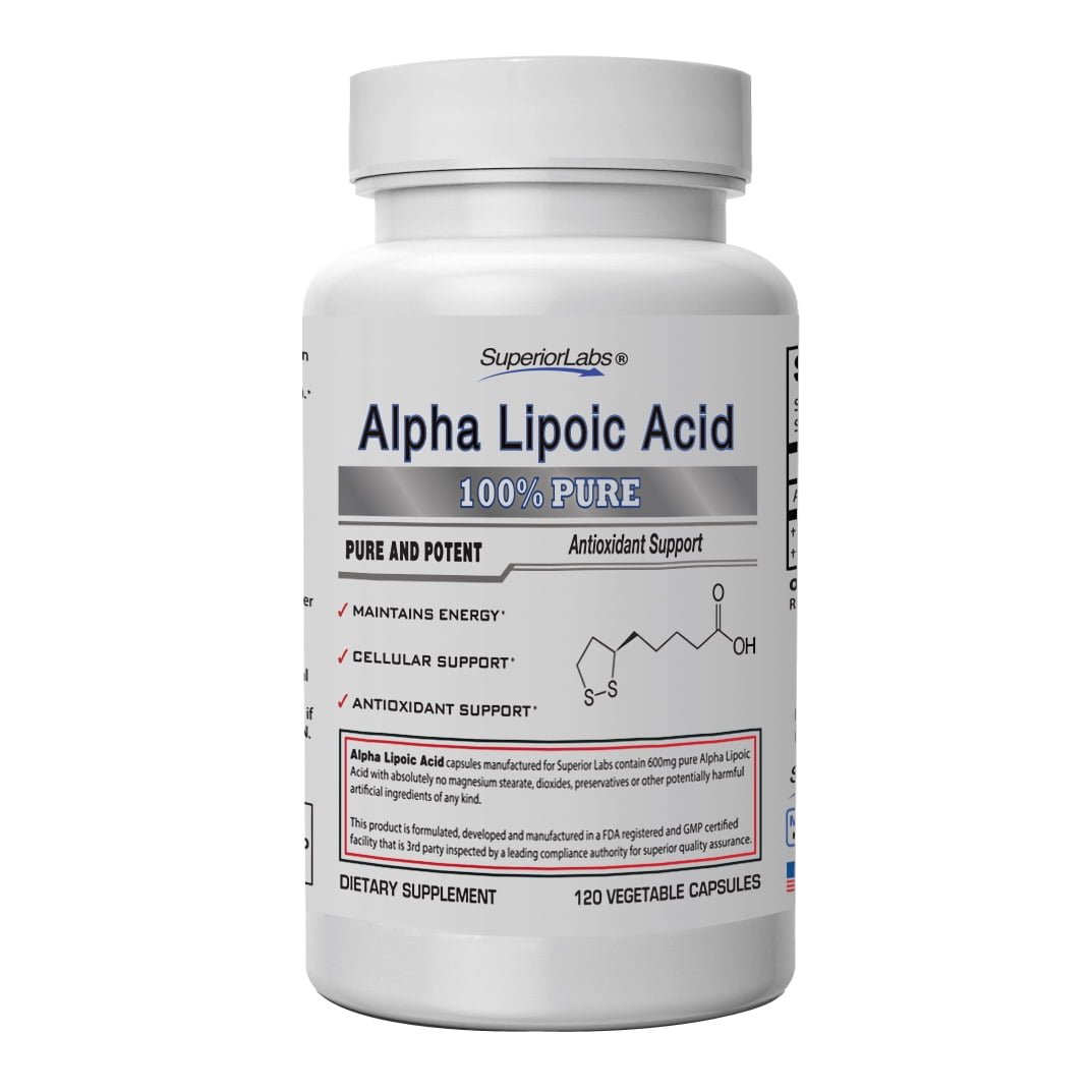 #1 Alpha Lipoic Acid - Powerful 600mg, 120 Vegetable Capsules - Made In ...