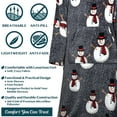 thumbnail image 4 of PAVILIA Fleece Blanket with Sleeves, Foot Pockets for Women Men Adults, Plush Wearable Blanket Throw Wrap, Warm Snuggle Blanket Robe, Cozy Gift Ideas Wife Mom, Snowman Gray, 4 of 7