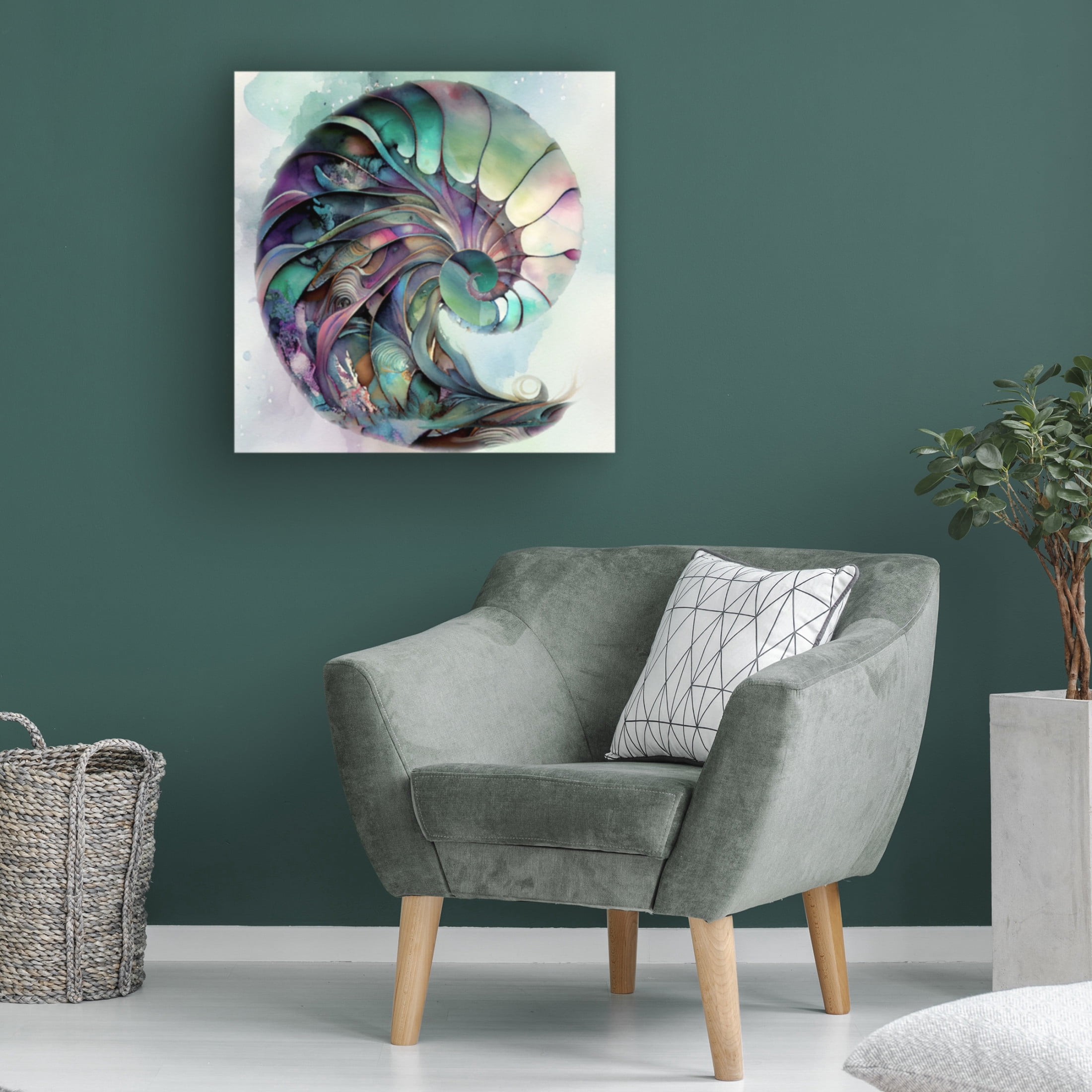Canvas Wall Art - Sasha 'In The Wild Wild Sea I' Wall Art for Living Room, Bedroom, or Office Décor by Trademark Fine Art - 14 x 14 Inches