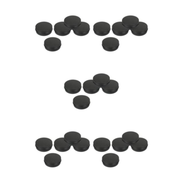 Transemion 5pcs Empty Aluminum Jars Cosmetic Screw Balm Lip Lid Cans Containers Black 60ml 5Set