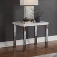 thumbnail image 2 of Square Wood End Table in High Gloss White and Chrome Finish, 2 of 5