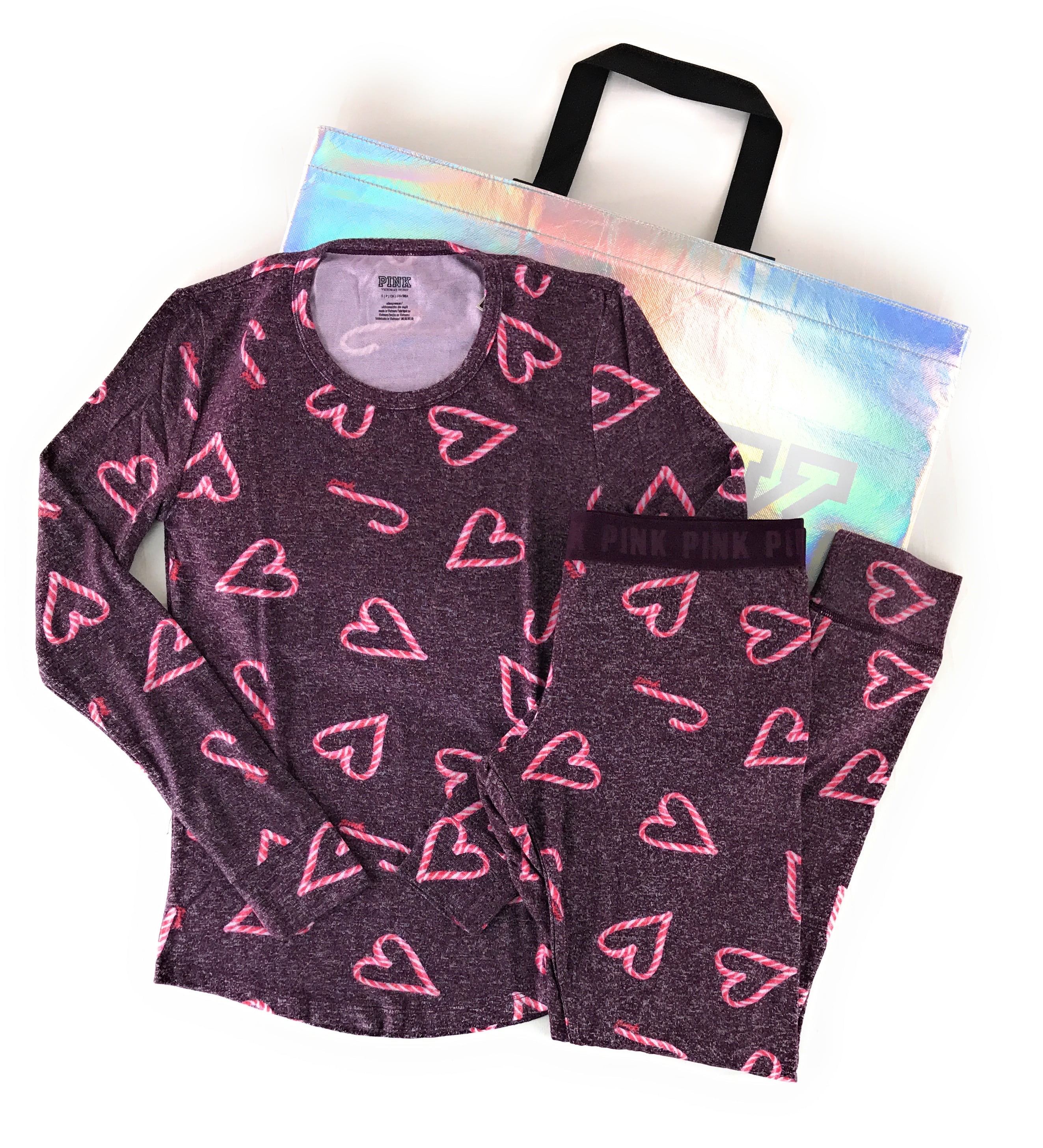 Pink Striped Victorias Secret Shopping Bag Stock Photo - Download