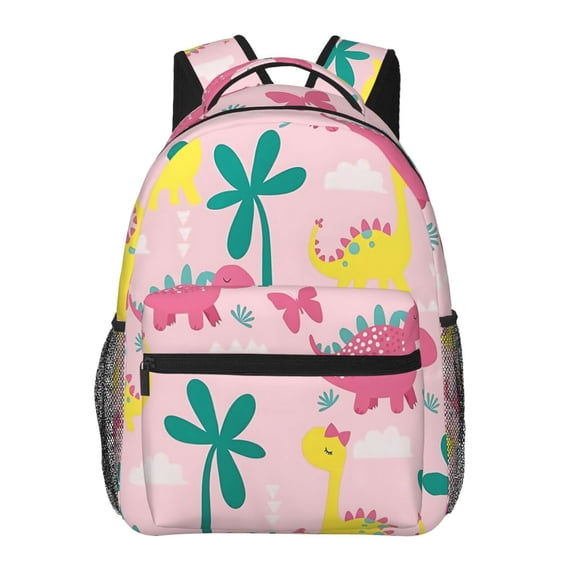 Cute Pink Dinosaur Backpack Lightweight Rucksack Travel Bag for Men and Women