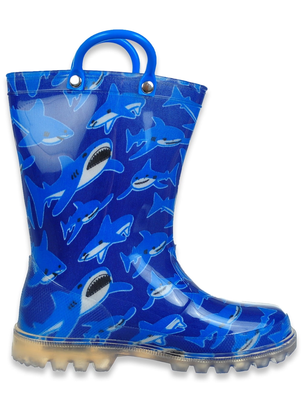 Cruz Kids Boys' Light-Up Sharks Rain Boots - Blue, 6 Toddler