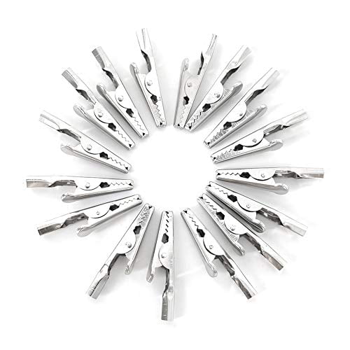 100 Pcs 2/51Mm Steel Alligator Clips Crocodile Clamps SILVER Tone Nickel Plated 