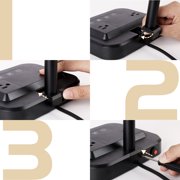 Lococo LED Desk Lamp with USB Charging Port, Type-C and AC Outlets, Surge Protection, Modern Style for Home Office