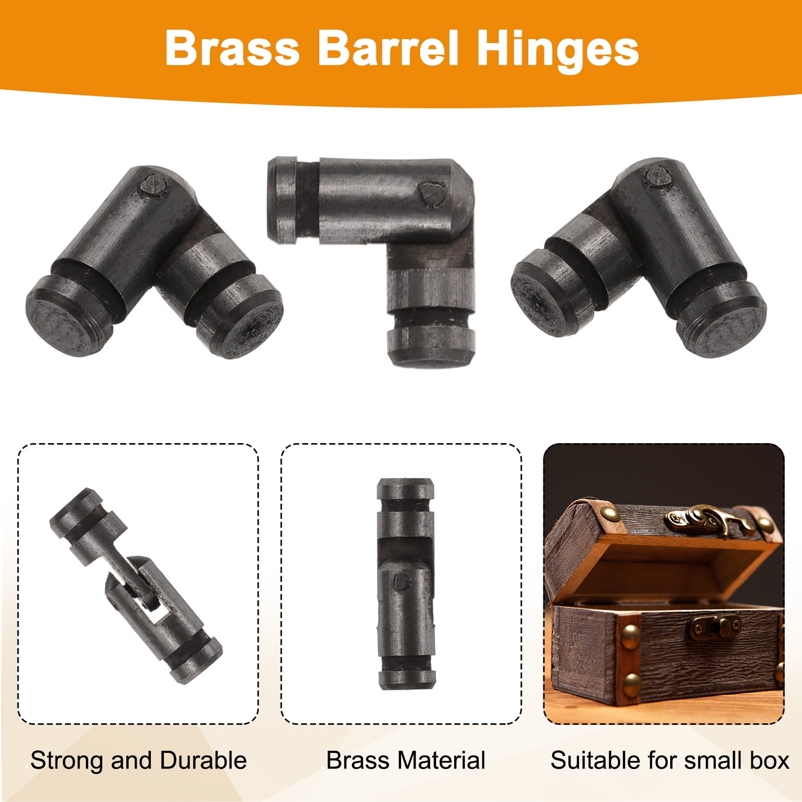 Unique Bargains Invisible Barrel Hinges Brass Concealed Hidden Barrel Hinge 4x15mm Black