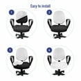 thumbnail image 4 of Abstract Office Chair Slipcover, Soft Tone Geometric Snail Inspired Spiral Swirls Illustration Repetitive, Protective Stretch Decorative Fabric Cover, Standard Size, Pale Grey and White, by Ambesonne, 4 of 5