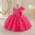 thumbnail image 3 of vastwit Baby Girls Butterfly Dress Single Shoulder Princess Party Tulle Birthday Tutu Prom Gown with Headband Hot Pink 12-18 Months, 3 of 6