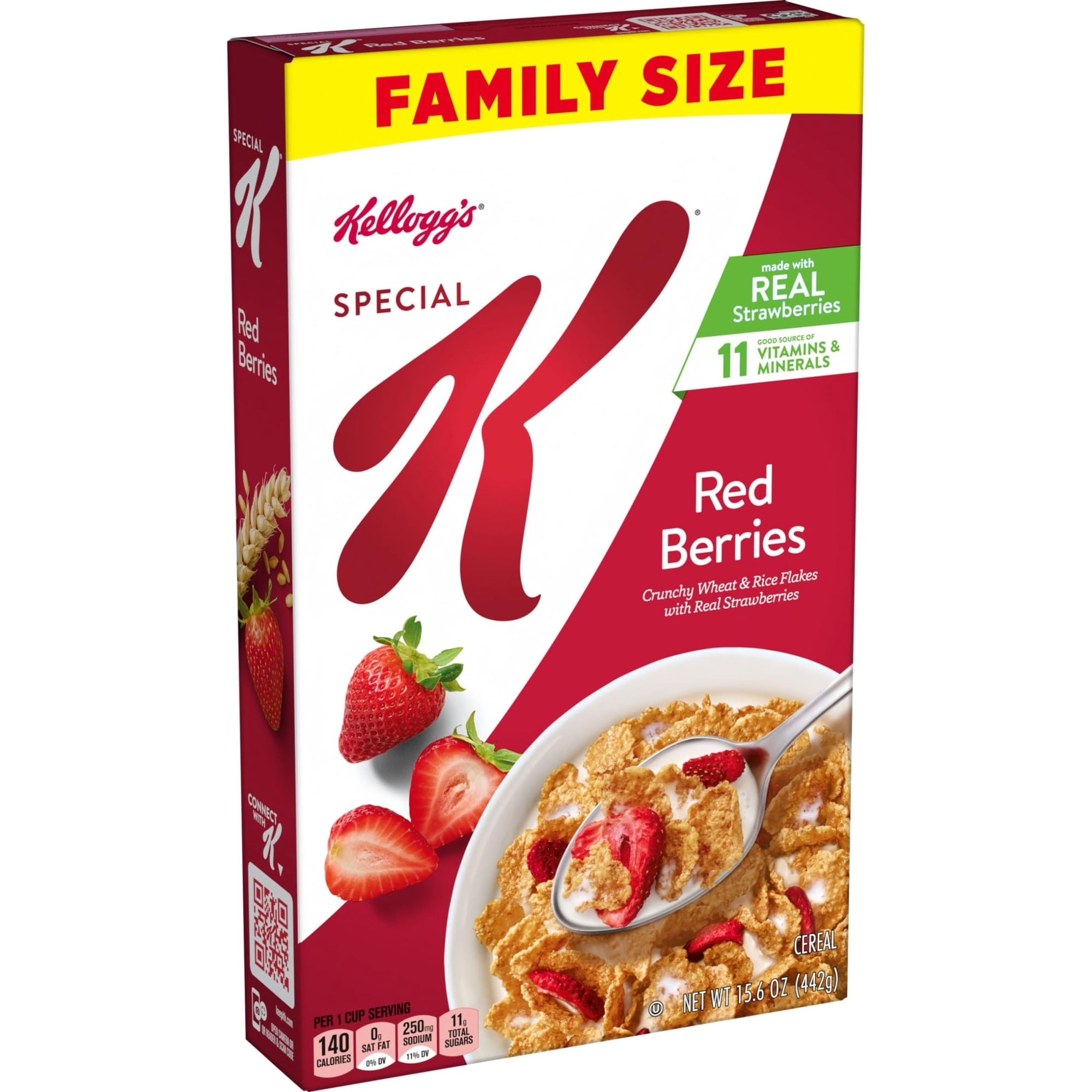 Pack of 2 - Kelloggs Special K Breakfast Cereal, Fiber Cereal, Family Breakfast, Family Size, Red Berries, 15.6Oz Box (1 Box)