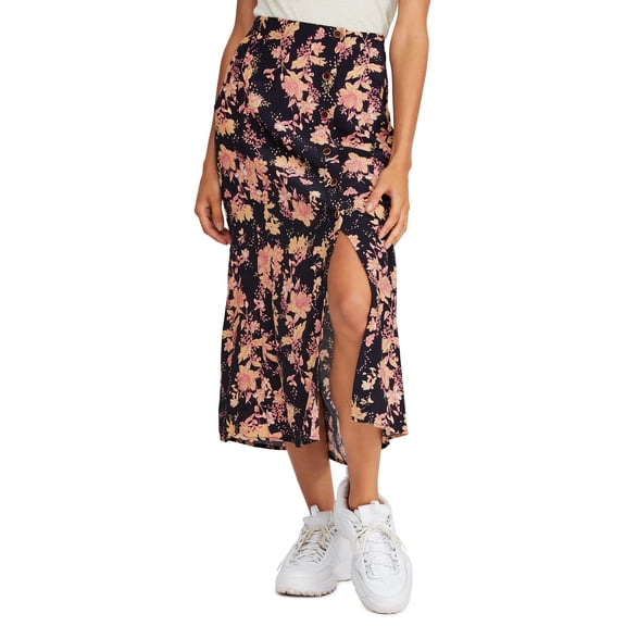 Free People Retro Love Midi Skirt Black 10