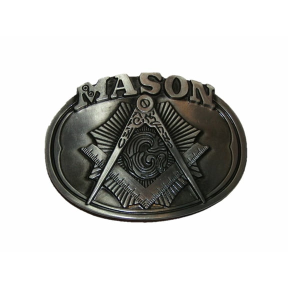 Mason Masonic Freemason Crest Metal Belt Buckle
