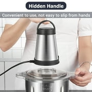 CACAGOO 3L Electric Meat Grinder, 304 Stainless Steel Food Processor with 4 Sharp Blades, 2-Speed Adjustable Food Processor for Meat, Vegetables, Garlic