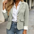 thumbnail image 5 of Purcolt Blazer for Women Dressy Casual Notched Lapel Roll-up Long Sleeve Single Front Button Jackets Suit Comfort Stretchy Slim Fit Outerwear for Business Work Office, 5 of 9