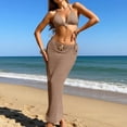 thumbnail image 2 of XIAOCHA Bikini And Cover Up Set For Women Halter Neck Triangle Top Drawstring Maxi Sarong Cover Ups Quick Drying Chic Beach Swimsuits, 2 of 9