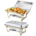 thumbnail image 1 of Ensemble de Plats à Chafing pour Buffet, Ensemble de 2 Chafers et Réchauffe-Buffets en Acier Inoxydable de 8 Qt avec Couvercle et Casserole à Eau, Réchaud Rectangulaire pour Servir les Aliments Fournitures de Traiteur pour Fêtes, 1 of 6