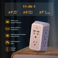 thumbnail image 3 of Multi Plug Outlet, USB Wall Charger, Surge Protector, 7 Outlet Extender with 4 USB  Ports (2 USB C) 1680J Power Strips Outlets with Night Light, Wall Plug Adapter Spaced for  Travel Office, 3 of 7