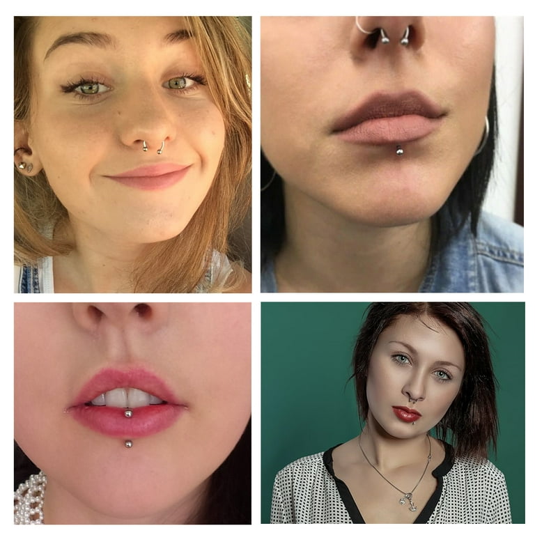 VFUN 6 Pièces 16G 316L Acier Chirurgical 316L Piercing Nez Anneaux Hoop