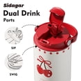 thumbnail image 6 of Sidagar 26 fl oz Stainless Steel Insulated Water Bottle with Handle, Leakproof Straw Lid, Red Cherry, 6 of 8