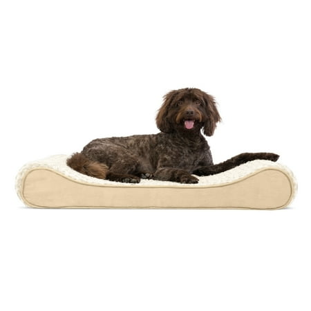 furhaven pet bed luxe orthopedic lounger plush ultra dog cats dogs cream walmart
