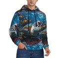 thumbnail image 2 of Rateoe Ocean Coral Turtle Pattern Mens Hoodie, Pullover Hooded Sweatshirt, Kangaroo Pocket Hoodie Ideal for Daily Wear, Travel and Home-Medium, 2 of 7