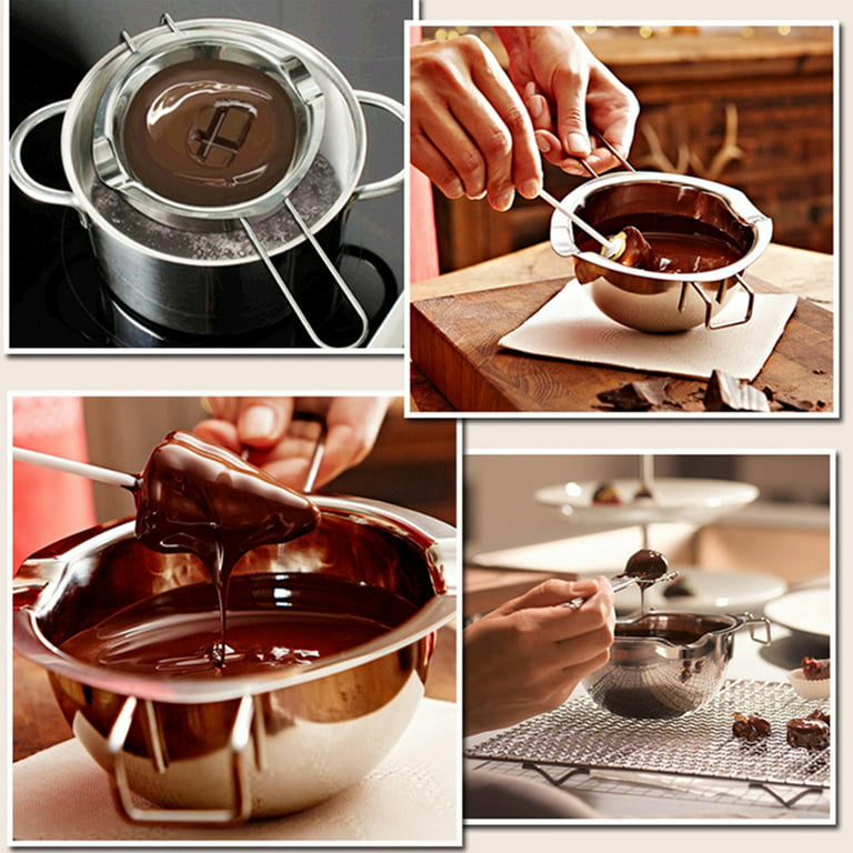  Chocolate Melting Pot, 400ml Stainless Steel Double Boiler Pot  Universal Melting Pot for Melting Chocolate, Candy, Soap and Candle Making:  Home & Kitchen