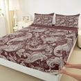 thumbnail image 3 of Homewish Bohemian Paisley 4pcs Bed Sheets for Female Men Adults,Traditional Floral Flower King Sheets,Boho Hippie Super Cozy Sheet Set,Microfiber Bedroom Decor, 3 of 7