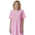 thumbnail image 5 of Chemises de Nuit d'Été pour Femmes, Douce 100 % Coton Confortable Légère à Manches Courtes Nuisette pour Dames, 5 of 5