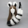 thumbnail image 4 of Recién llegado, diadema con orejas de piel sintética, orejas de mapache y zorro, conjunto de cola de animal, accesorios para disfraces de Halloween, diadema de anime, accesorios para cosplay, 4 of 5