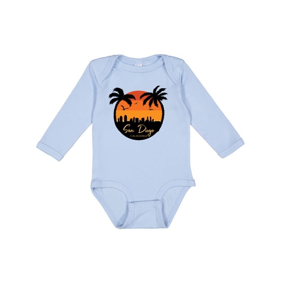 Inktastic San Diego Sunset Skyline Boys or Girls Long Sleeve Baby Bodysuit