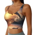 thumbnail image 2 of Balery Sunset Dancing Dolphin A Pattern Racerback Sports Bras for Women - Padded Seamless High Impact Support for Yoga Gym Workout Fitness-XX-Large, 2 of 8
