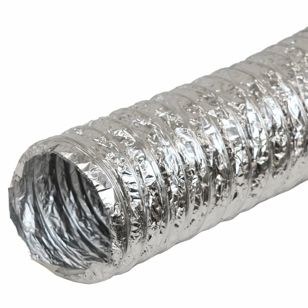 Dundas Jafine Flexible Aluminum Duct - 4 Inch x 25 FT, Silver — Residential Use, Standard Application