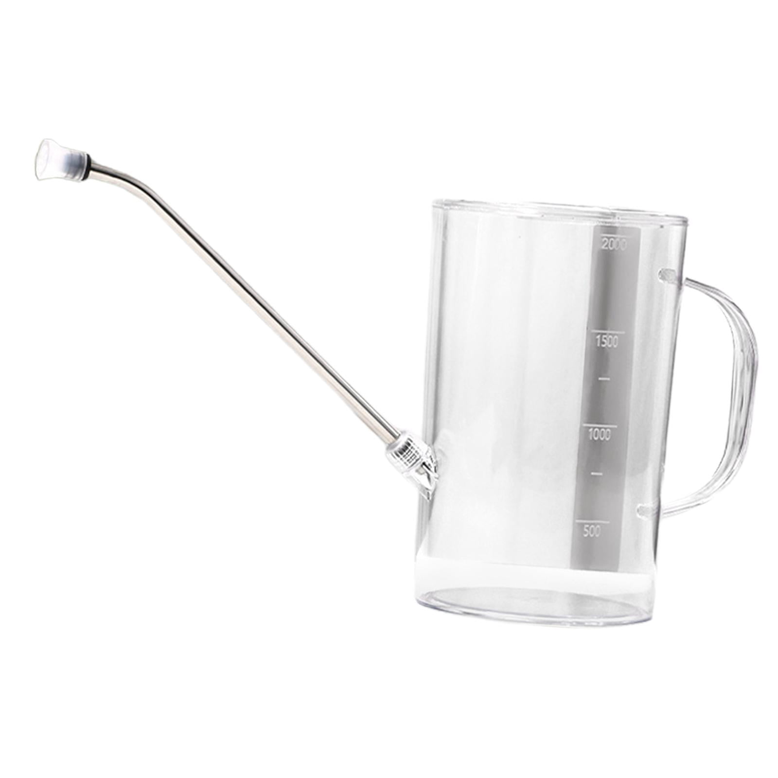 figatia 2000ml Indoor Watering Can Indoor Watering Equipment Portable Plant Watering Can Long Nozzle for Flower Bonsai Indoor Outdoor Clear