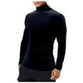 thumbnail image 1 of Uinagy Men's High Collar Solid Color Pullover Long Sleeve Sweater, 1 of 4