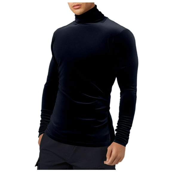 Yhkghxis Mens Turtleneck Sweaters Solid Color Long Sleeve Pullover Sweater Coat Warm Knitwear Tops Winter Sweaters for Men