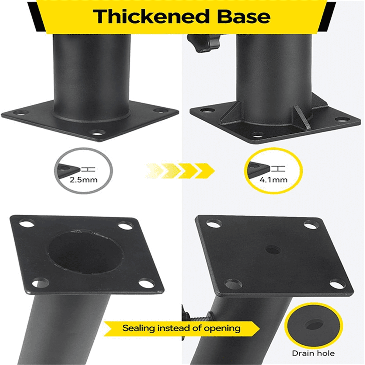 Patio Umbrella Base Stand Diameter Umbrella Stand Tube Bracket Deck Mount Umbrella Holder for Outside Garden Backyard