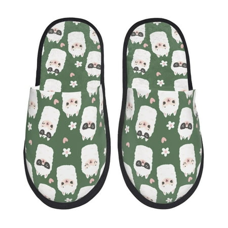 Balery Alpaca Faces Slient Indoor Furry Fleece Comfort House Shoes Soft Non-Slip Home Shoes Cotton slippers House Slippers-- Medium