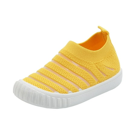 

KaLI_store Kids Sneakers Toddler Girls Shoes Little Kids Slip on Canvas Sneakers for Running/Walking Yellow
