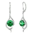 thumbnail image 1 of Juwaliy Aretes Colgantes para Mujer Arete Piedra de Nacimiento de Mayo Verde Esmeralda Plata Esterlina 925 Cierre de Palanca Joyería de Cola Colgante Regalo de Navidad Día de la Madre para Ella/mamá/, 1 of 11