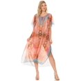 thumbnail image 5 of MKY Astryd Women's Flowy Maxi Long Caftan Dress Cover Up with Rhinestone - Ethnic Red - One Size Regular, 5 of 5