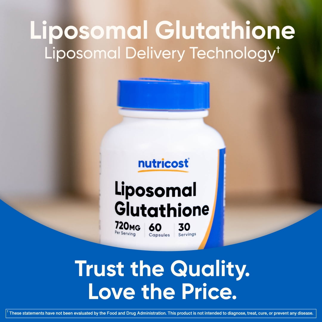 glutathione bottle price Nutricost Liposomal Glutathione Supplement 60 Capsules, 720 mg Per Serving