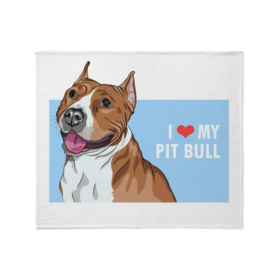CafePress - I Love My Pit Bull Throw Blanket - Soft Fleece Throw Blanket, 50"x60" Stadium Blanket