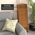 thumbnail image 3 of Red Lantern 4 ft. Short Fiber Weave Folding Screen - Dark Beige - 6 Panels, 3 of 7