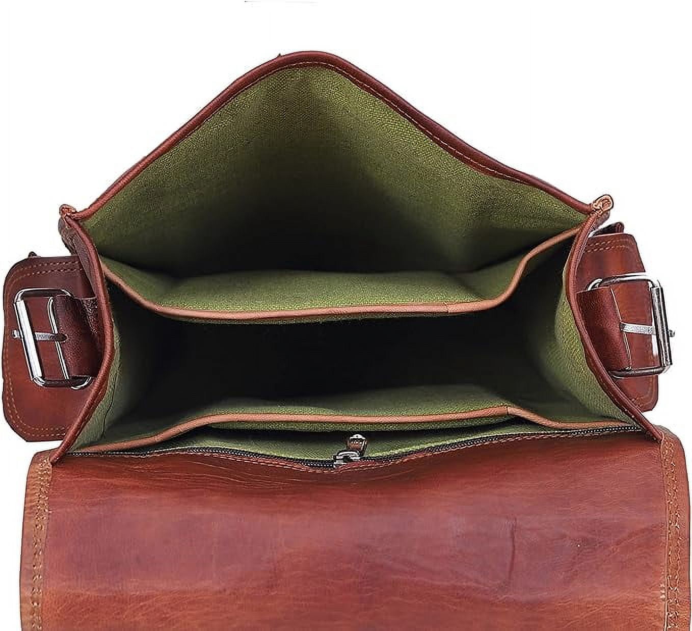 RUZIOON Vintage Leather Backpack Laptop Messenger Bag Rucksack Sling for Men Women, Brown, Size- 15"(H) x 5"(W) x 11"(L)